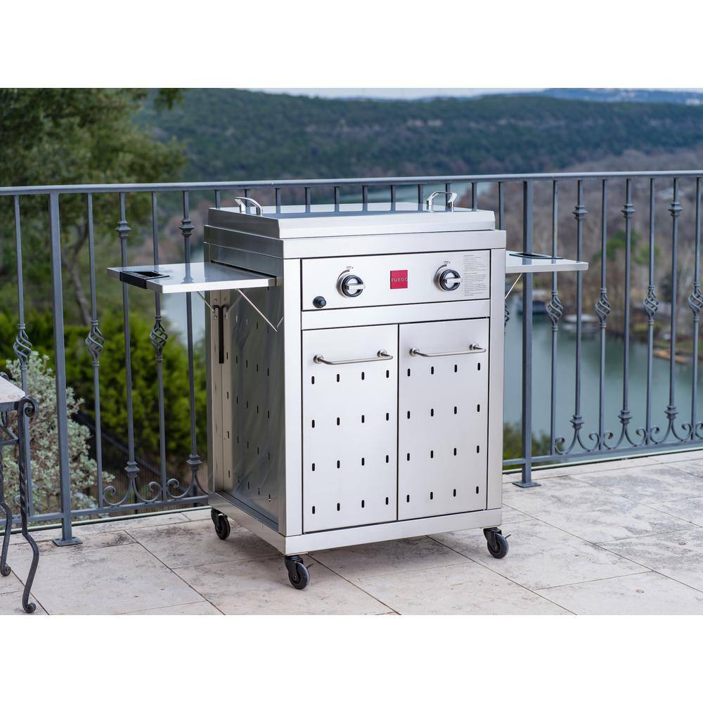 Fuego Premium 2-Burner Natural Gas Griddle in 304 Stainless Steel