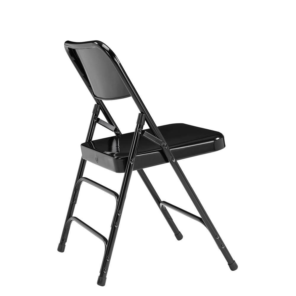 National Public Seating Black Metal Stackable Folding Chair (Set of 4)