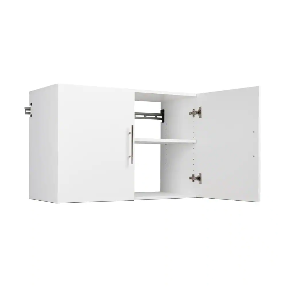 Prepac HangUps Collection Wood 2-Shelf Wall Mounted Garage Cabinet in White (36 in W x 24 in H x 16 in D)