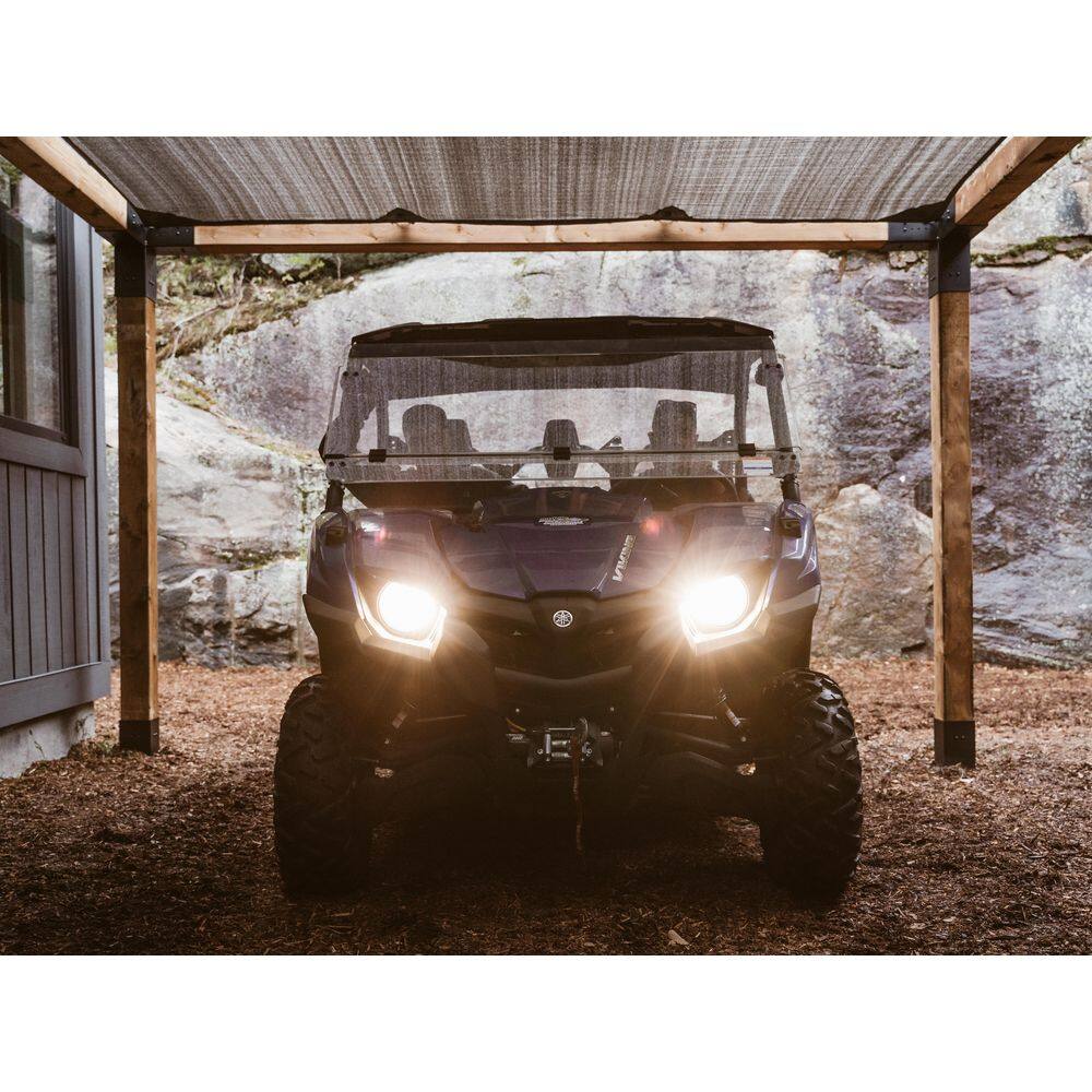 TOJA GRID 10 ft. L x 12 ft. W Pergola Kit with Crimson Shade Sail, 6x6 Wood