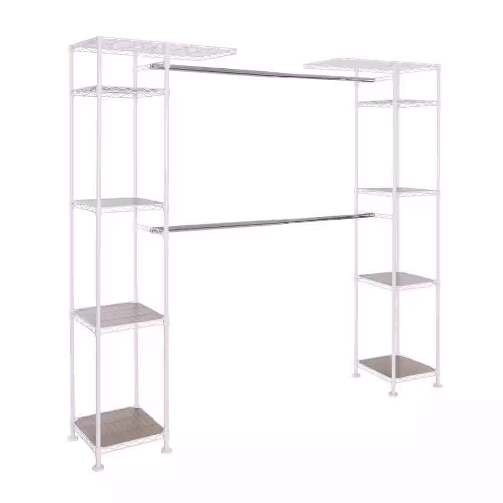 Seville Classics Seville Classics Expandable, White Closet Organizer System 58 in. to 83 in. W x 14 in. D x 72 in. H