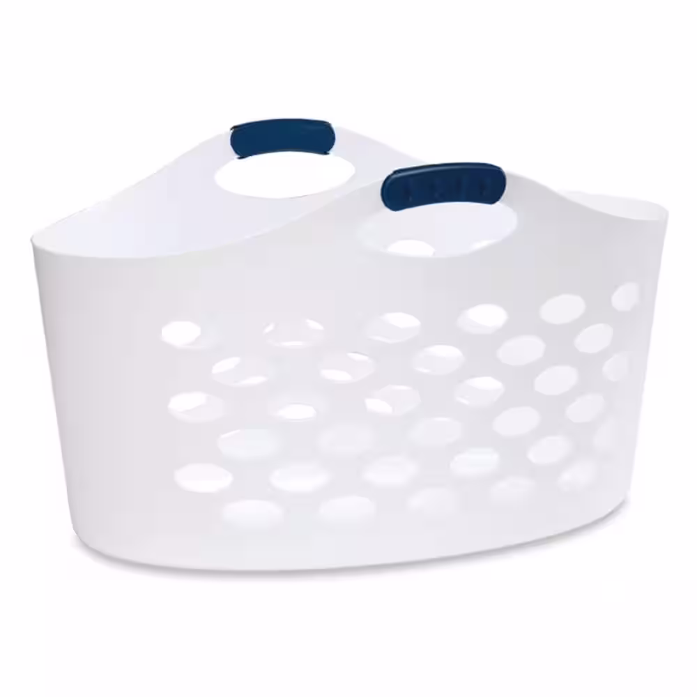 Rubbermaid Flex 'N Carry White Laundry Basket