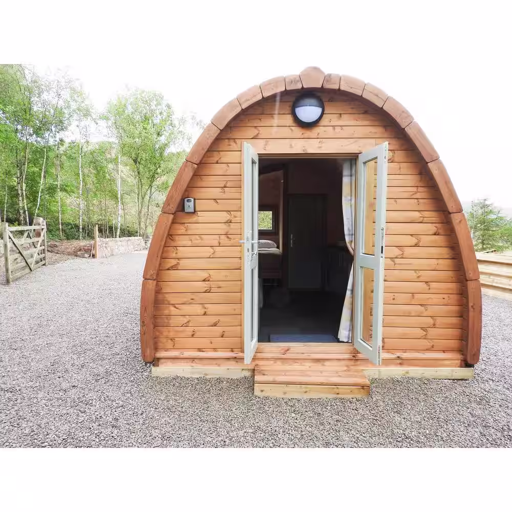 Hud-1 EZ Buildings Non Professionally Installed Campers Pod D 10 ft. W x 13 ft. D Pod Style Log Cabin Kit