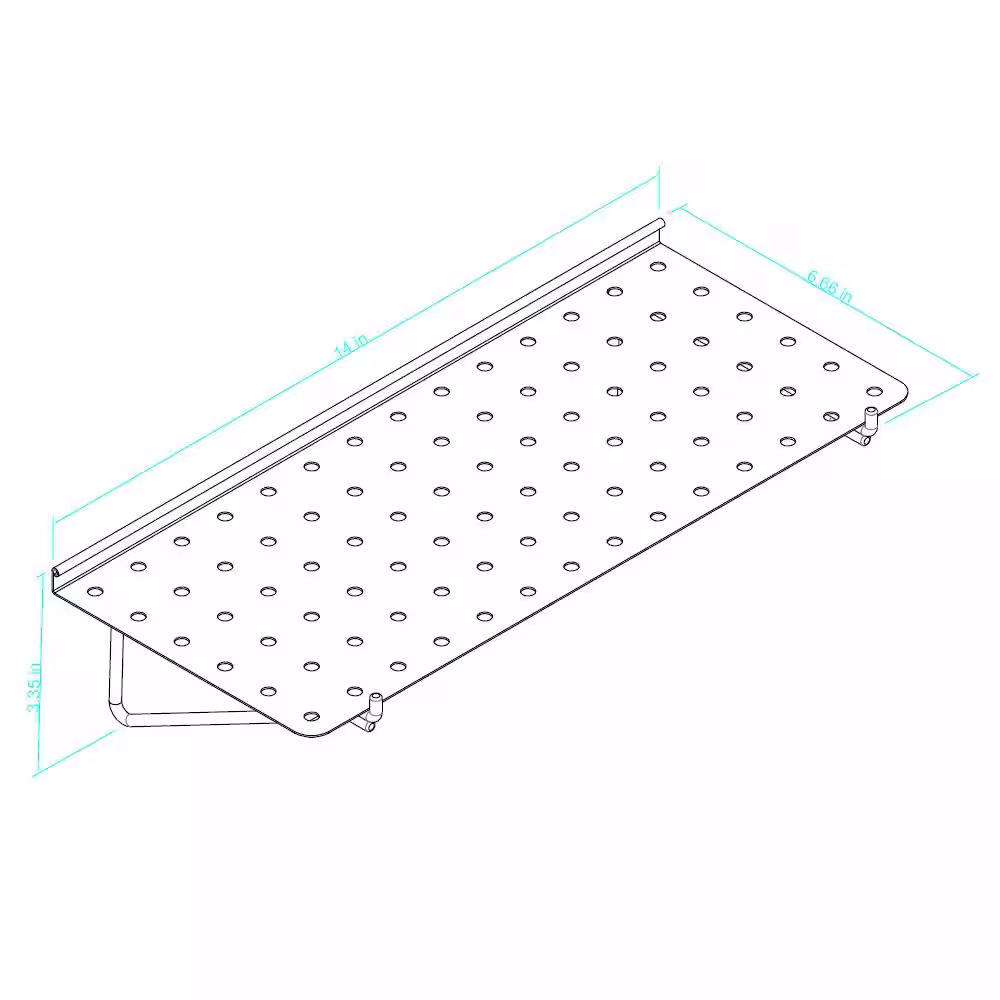 Everbilt Steel Pegboard Shelf in Black