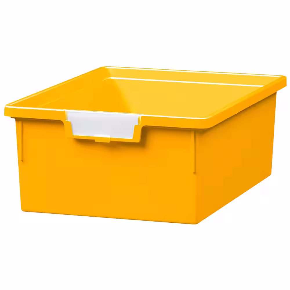 None 4 Gal. - Tote Tray - Slim Line 6 in. Storage Tray in Primary Yellow