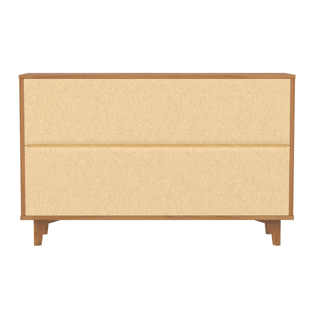 Walker Edison Furniture Company Sloane 6-Drawer Caramel Mid-Century Modern Solid Wood Dresser