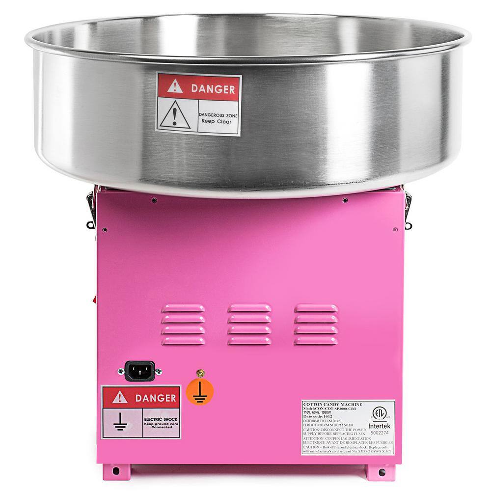 Olde Midway 950 W Pink Tabletop Cotton Candy Machine
