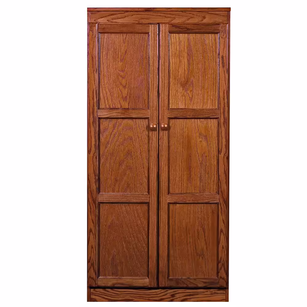 Concepts In Wood 60 in. Oak Wood 4-shelf Standard Bookcase with Adjustable Shelves