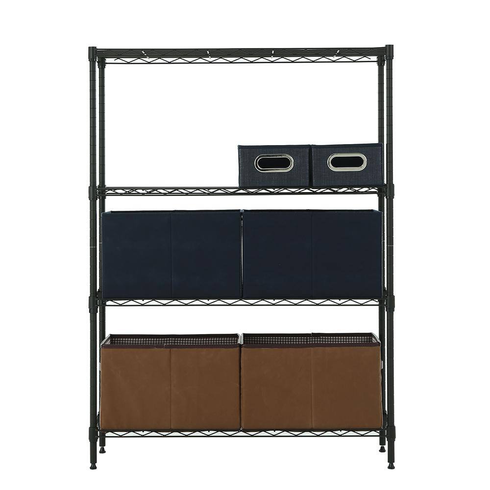 None Gray 4-Tier Steel Shelving (11.8 in. x 33. in. x 45.5 in.)