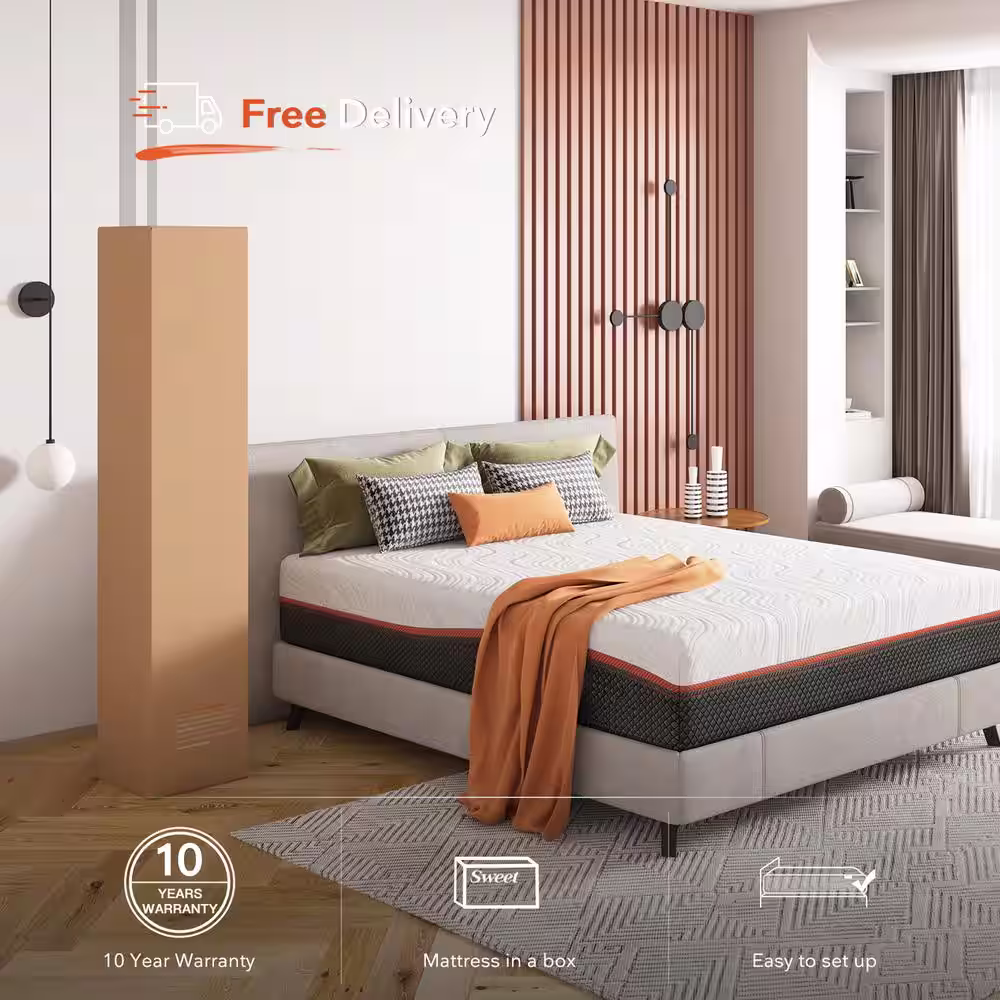 Sweetnight 12 in. Medium Hybrid Tight Top Pocket Spring Queen Mattress, Adjustable Sleep Feelings