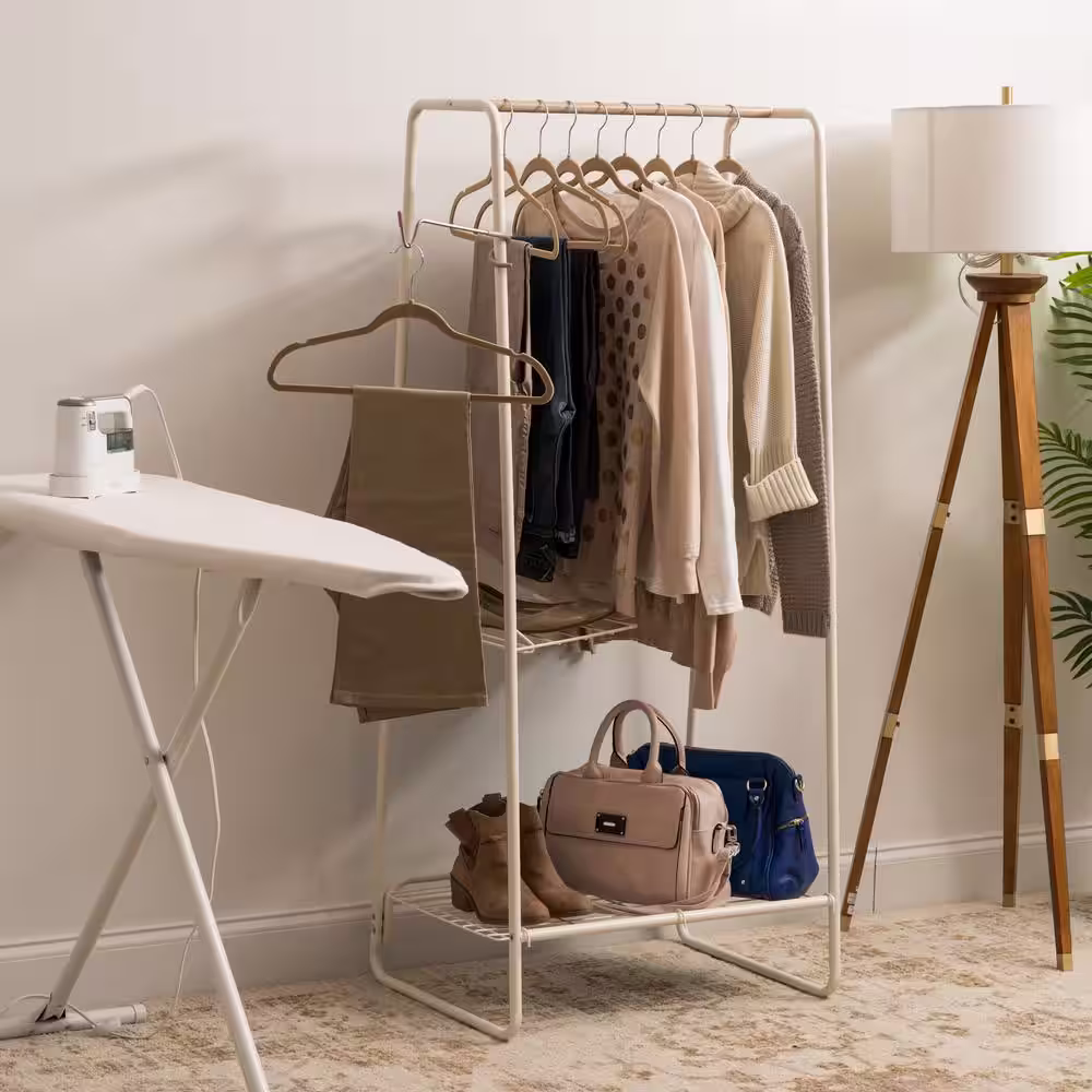 IRIS White Metal Clothes Rack 35.24 in. W x 596 in. H