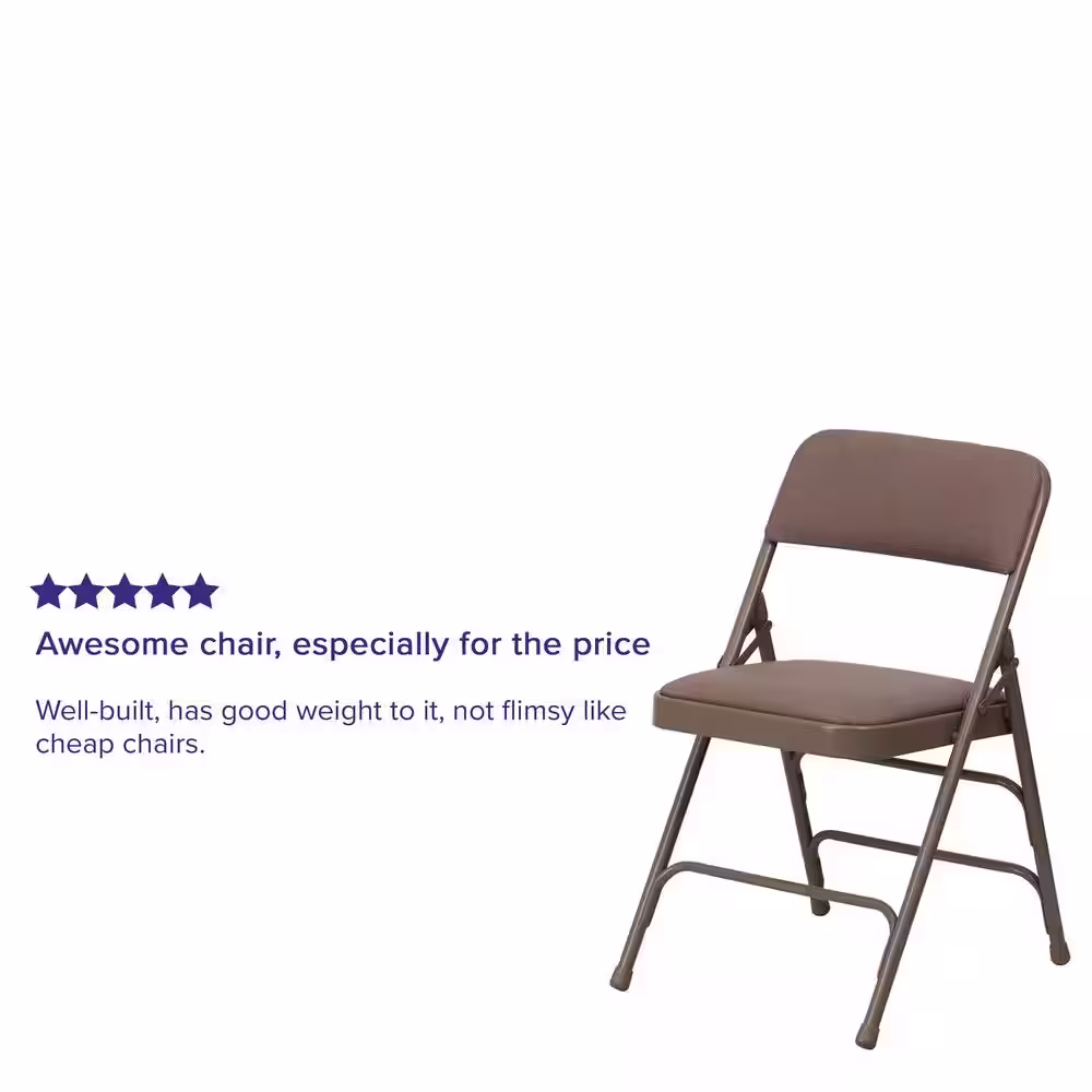 Flash Furniture Beige Fabric/Beige Frame Metal Folding Chair (4-Pack)