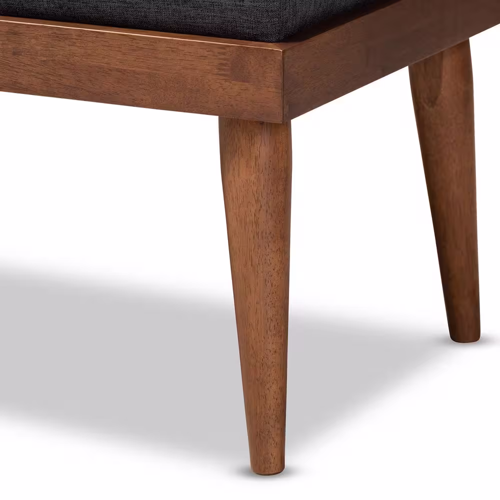 Baxton Studio Linus Charcoal and Walnut Bench