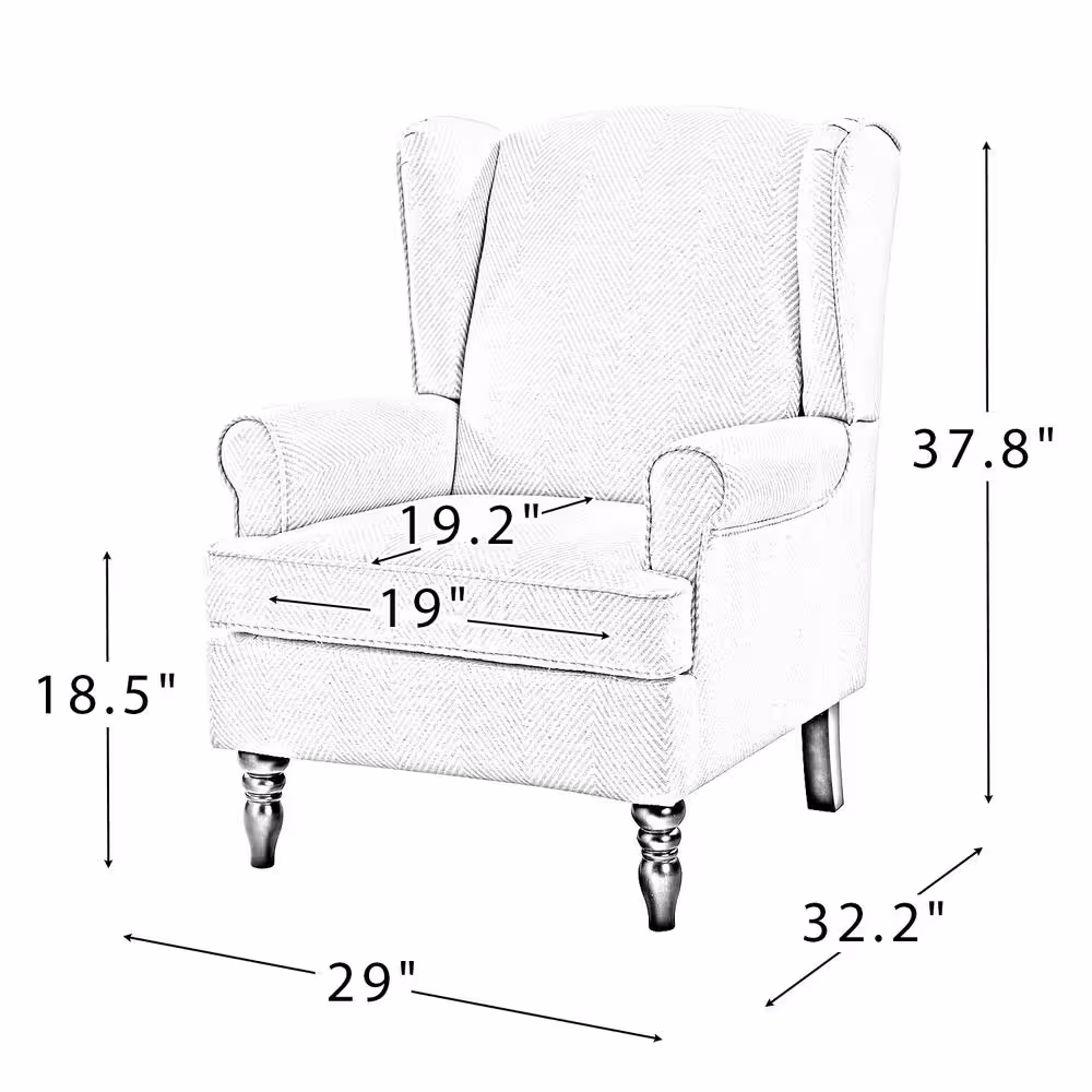 JAYDEN CREATION Daunus Tan Traditional Style Upholstered Armchair with Turned Legs