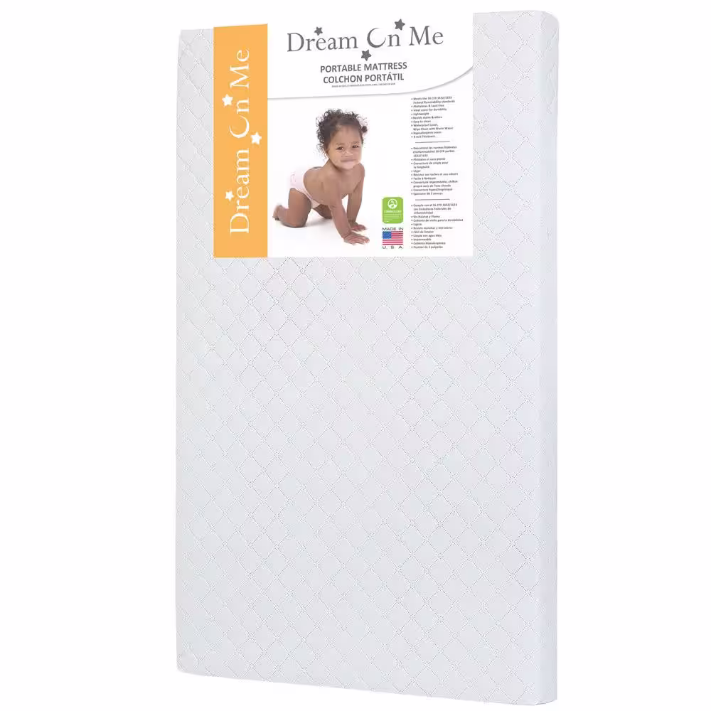 Dream On Me 3 in. Portable Mini Crib Mattress