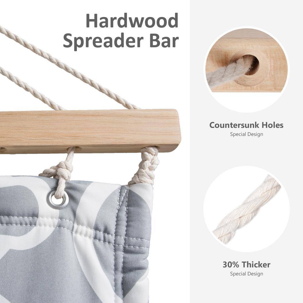 Atesun 12 ft. Free Standing, 475 lbs. Capacity, Heavy-Duty 2-Person Hammock with Stand and Detachable Pillow in Grey