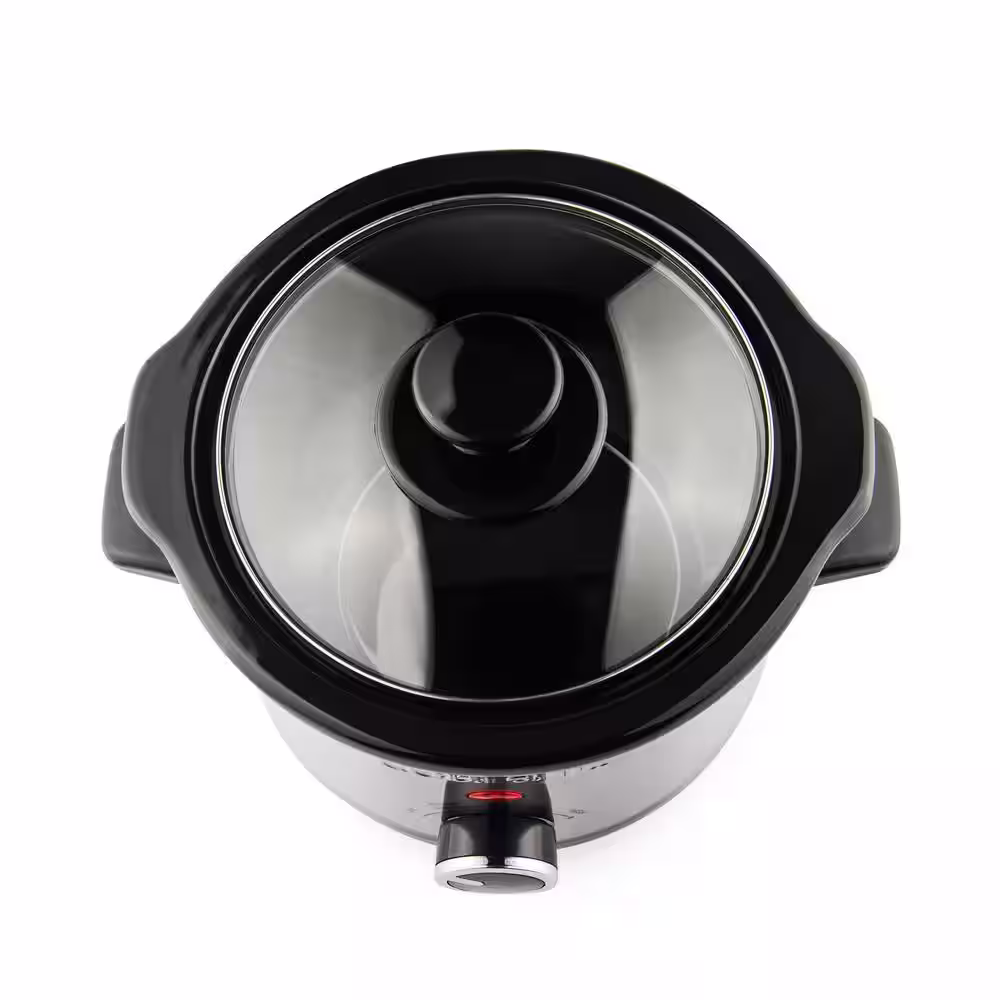 Courant 1.6 qt. Mini Slow Cooker Crock, Warm Settings, Stainproof Stoneware Pots, Stainless Steel