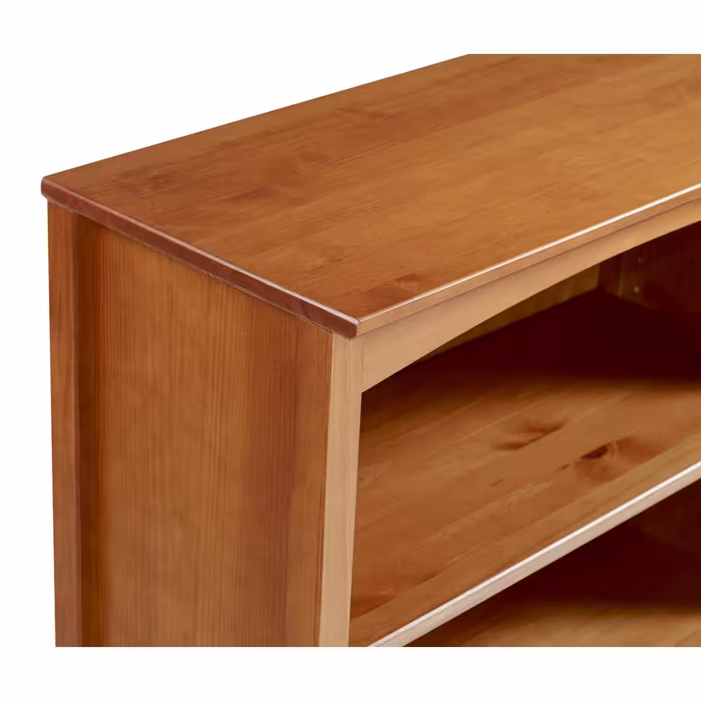 Camaflexi Shaker Style 36 in. Cherry Wood 3-shelf Standard Bookcase with Adjustable Shelves