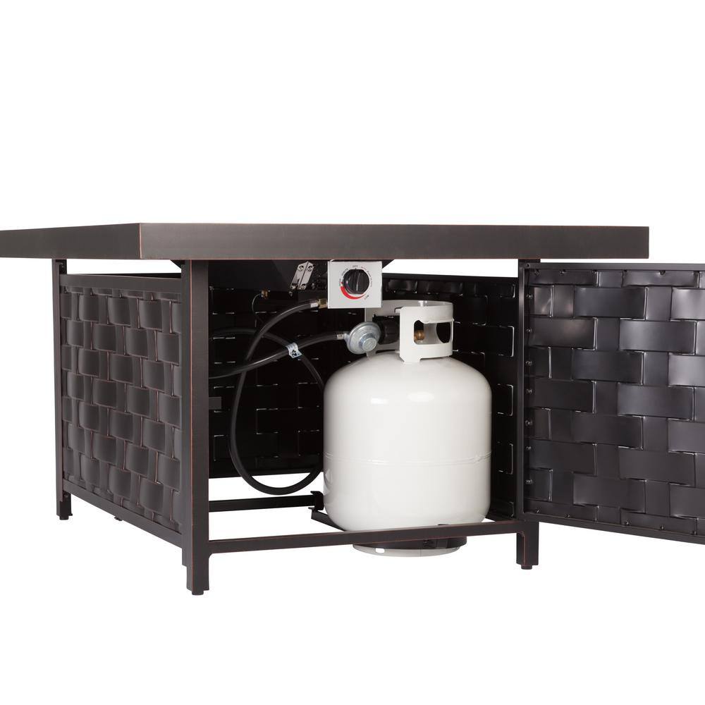 Fire Sense Armstrong 48 in. x 24 in. Rectangle Aluminum LPG Fire Pit Table in Antique Bronze