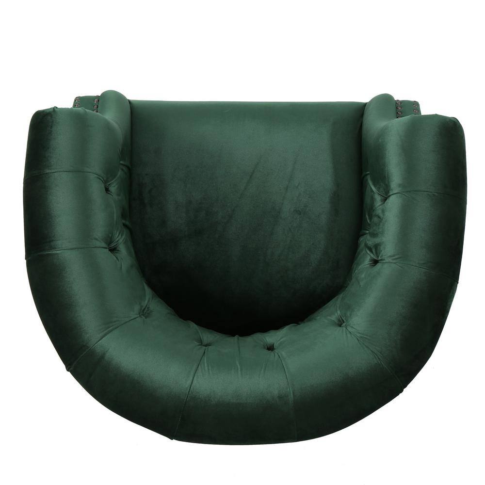 Noble House Akira Emerald Velvet Upholstered Club Chair