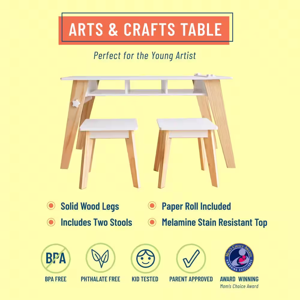 None White Arts and Crafts Table