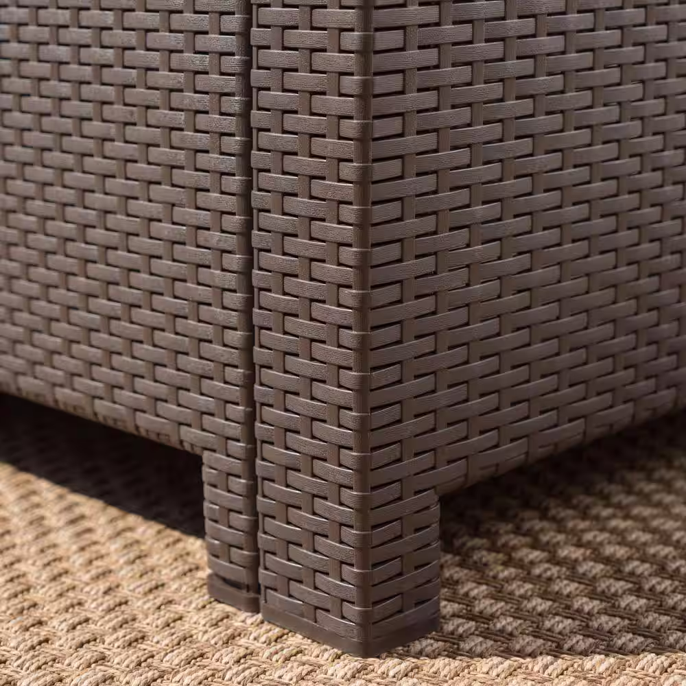 Noble House 5-Piece Faux Wicker Patio Conversation Set with Mixed Beige Cushions