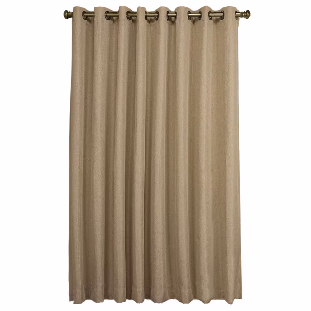 RICARDO Driftwood Canvas Solid 106 in. W x 84 in. L  Grommet Blackout Curtain