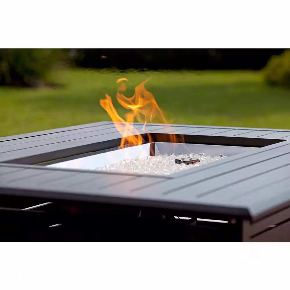Fire Sense Longmont 49 in. x 35 in. Rectangular Extruded Aluminum LPG Fire Pit