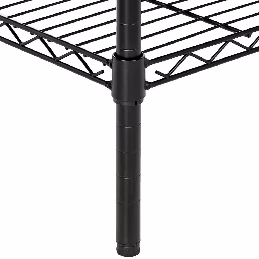 None Black 5-Tier Metal Freestanding Garage Storage Unit (13.78 in. W x 71 in. H x 35.43 in. D)