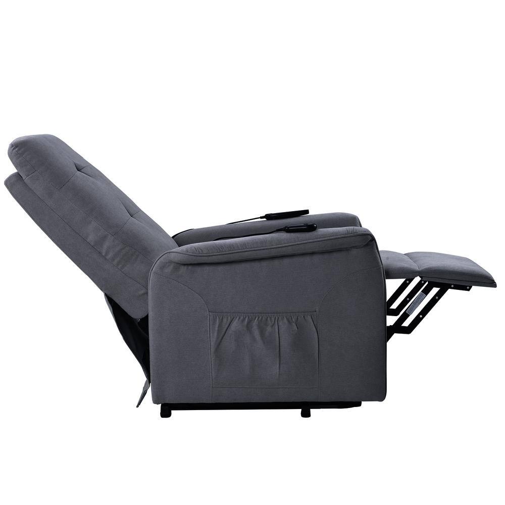 Merax Dark Gray Power Lift Recliner with Adjustable Massage