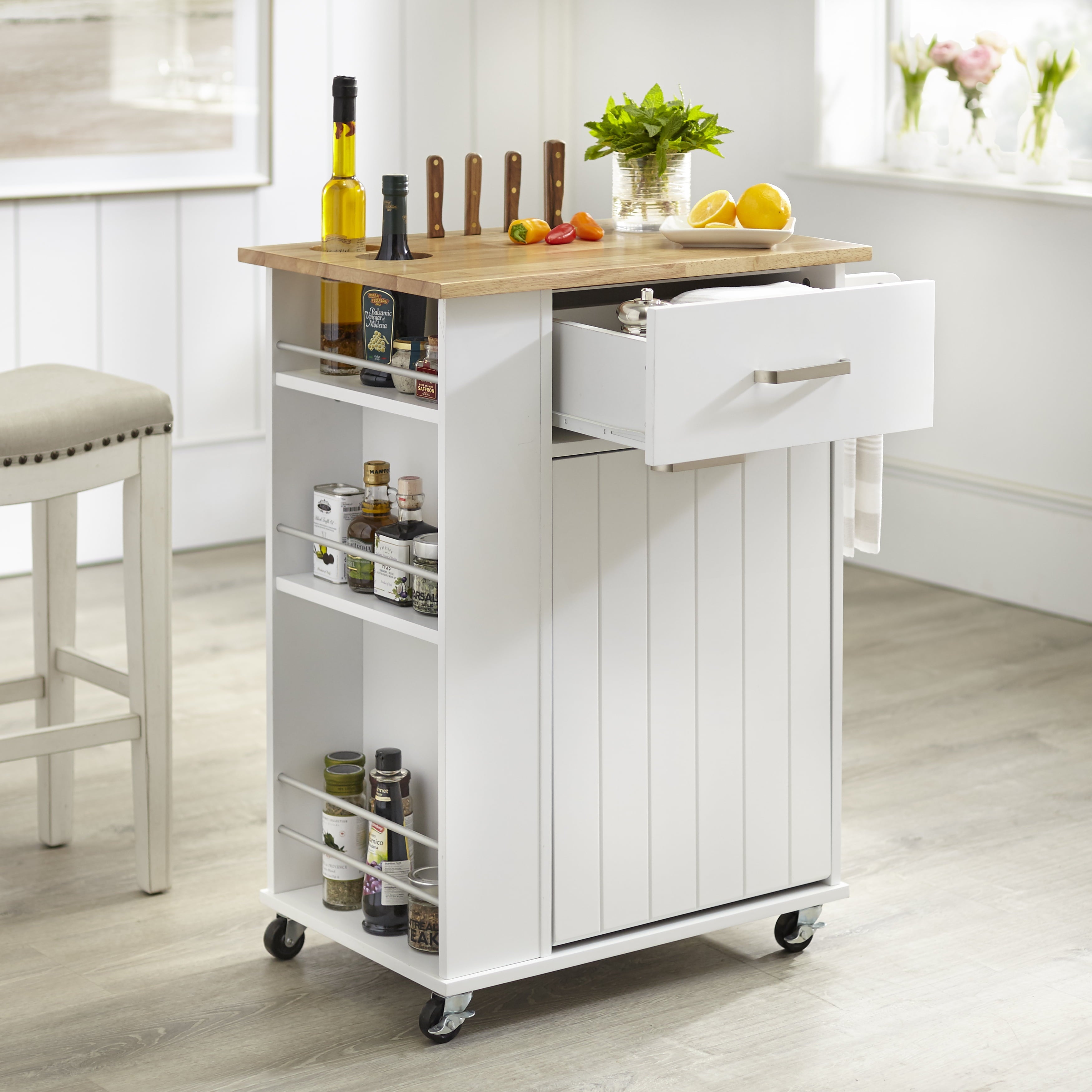 TMS Lima Kitchen Cart, White