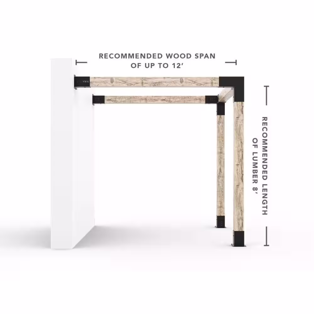 TOJA GRID Any Size Wall Mount Pergola Kit for 6x6 Wood