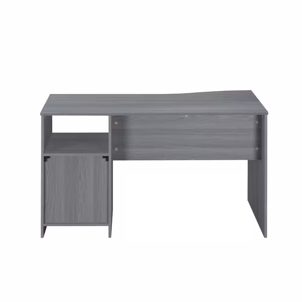 Wateday 51.20 in. Rectangular Gray Wood Computer Desk with Cabinet and Drawers