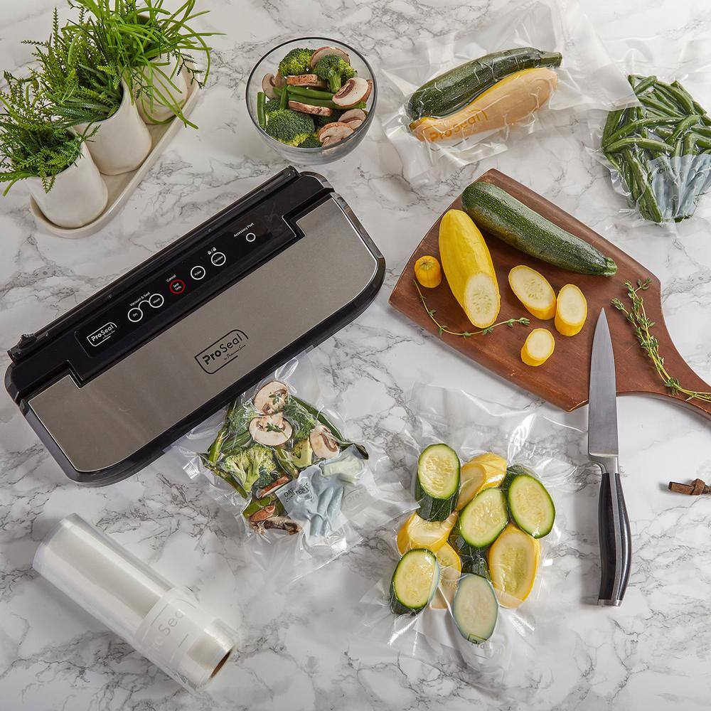 ProSeal Black Food Vacuum Sealer with 11.8 in. Airtight Heat Seal, Dry and Moist Modes, Bag Cutter, Starter Kit Included