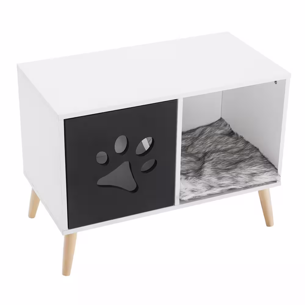 Sam's Pets Convertible 22 in. Black and White Cat Tree End Table