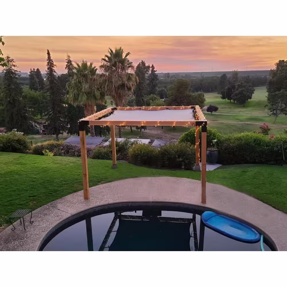 WILD HOG LINX 12 ft. x 12 ft. Charcoal Gray HDPE Pergola Sunshade Kit