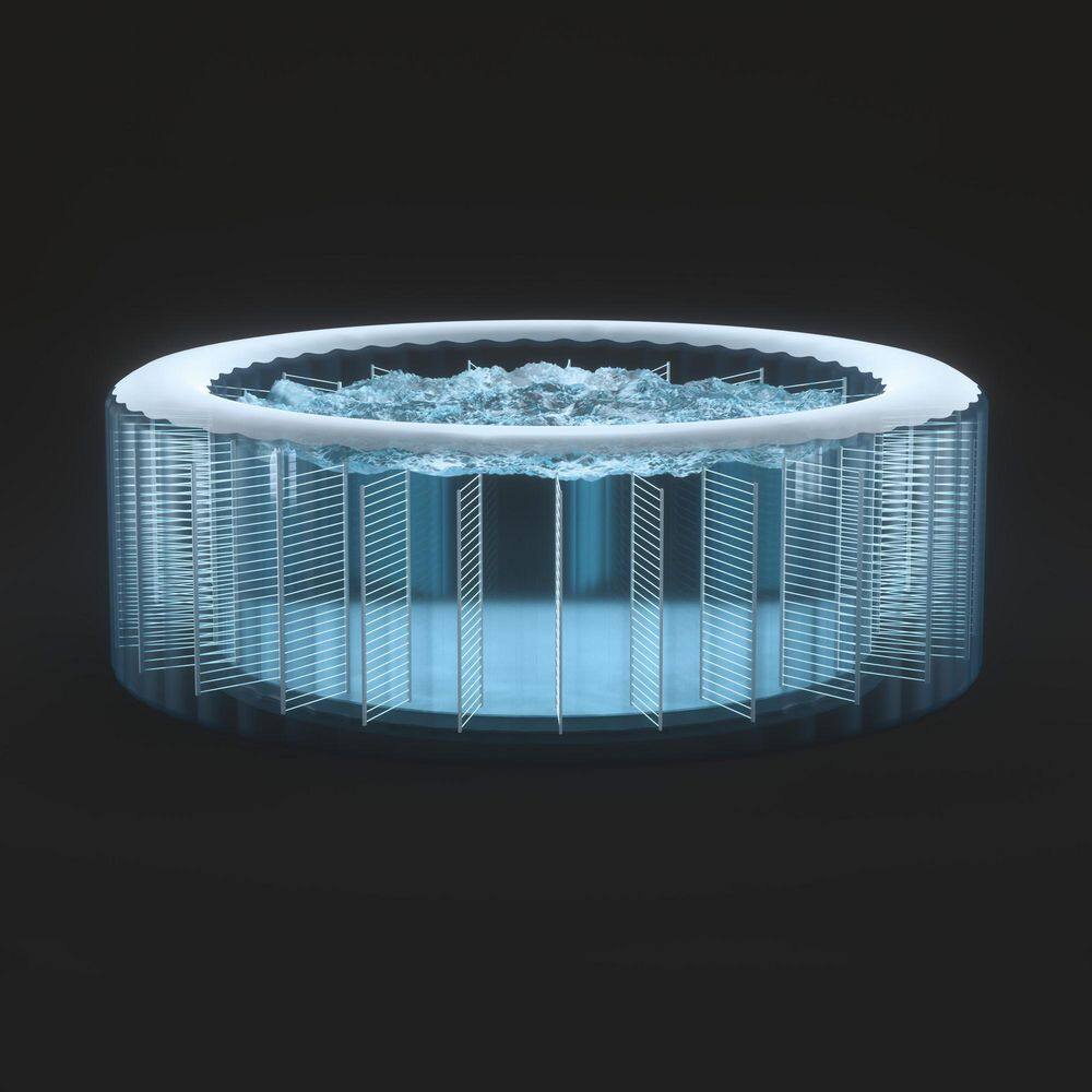 None PureSpa Plus 4-Person Inflatable Square Hot Tub and Cushioned Pillow, White (4 Pack)