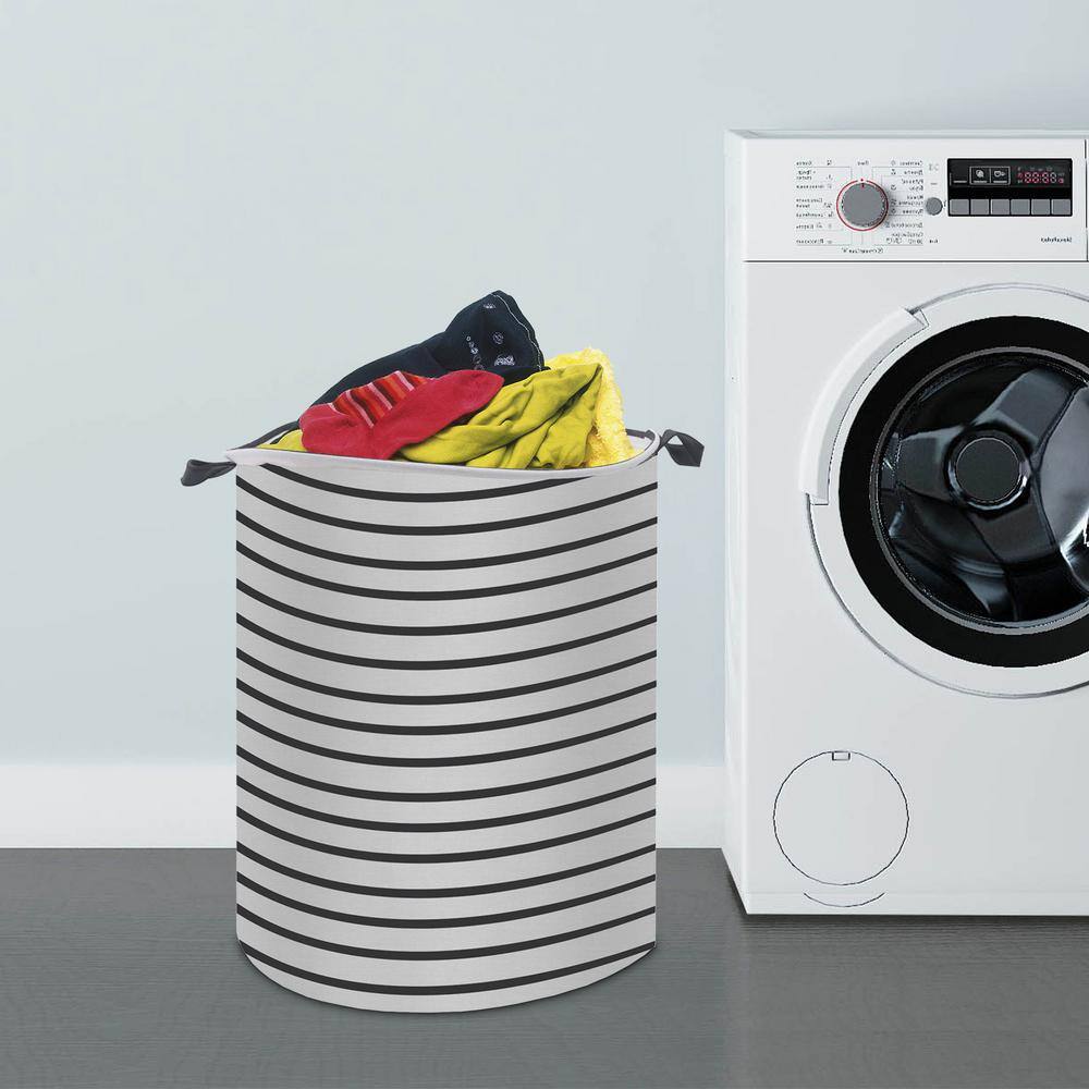 None Freestanding Collapsible Large Drawstring Clothes Hamper with Handle