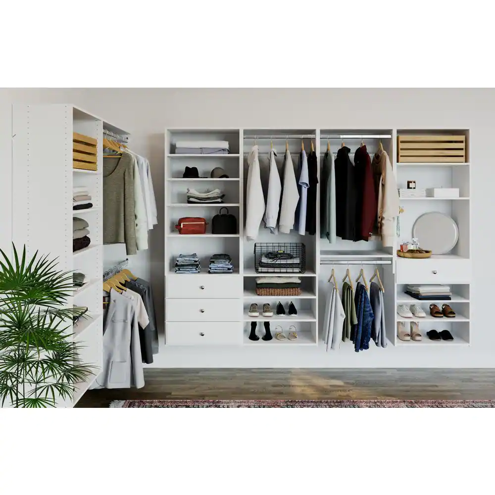 Closet Evolution Essential 25 in. W White Wood Closet Tower