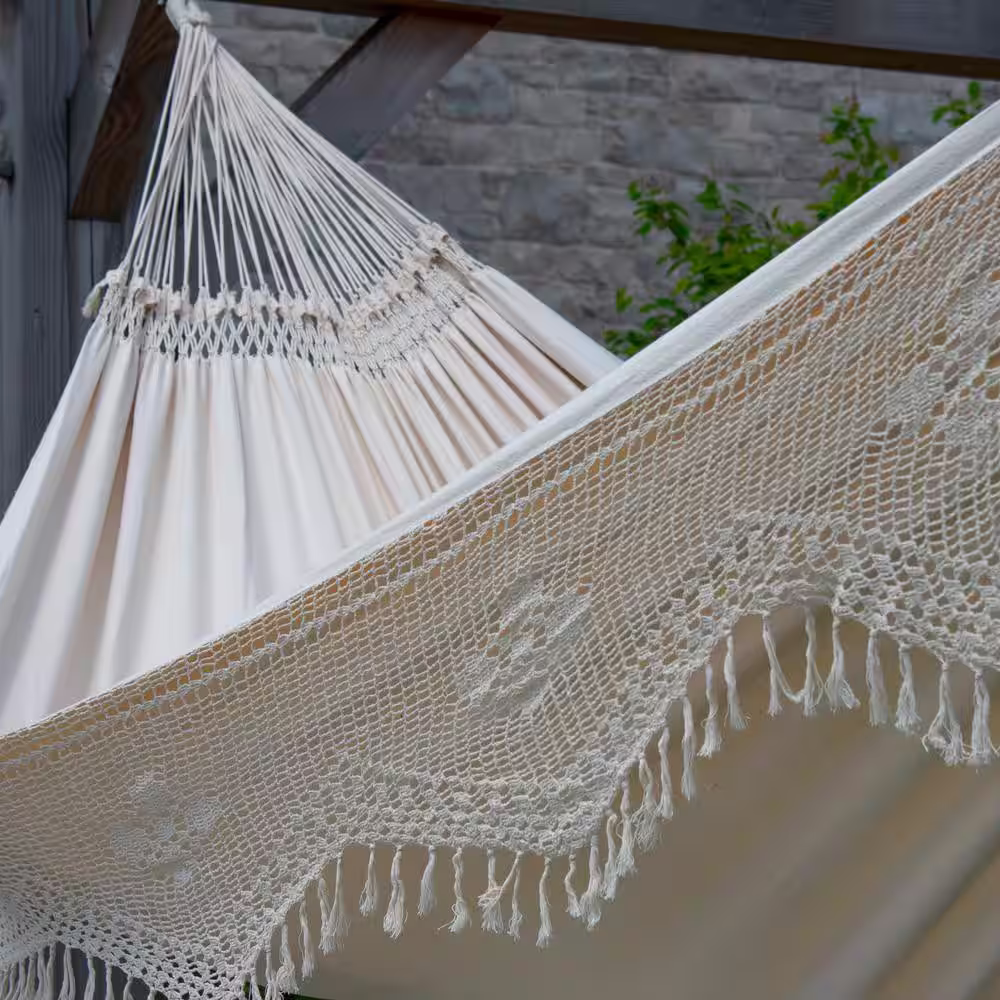 Vivere 13 ft. Authentic Brazilian Cotton Elegant Hammock Bed in Antique