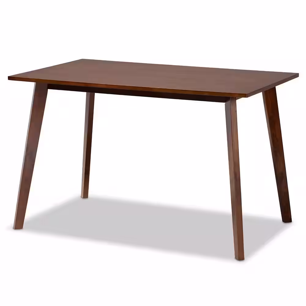 Baxton Studio Nori 5-Piece Light Beige and Walnut Dining Set