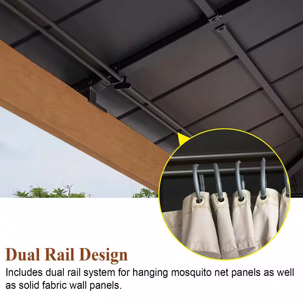 CoastShade 11 ft. x 13 ft. Solid Patio Gazebo Garden Gazebos Thermal Transfer Frame and Steel Ventilation Hardtop