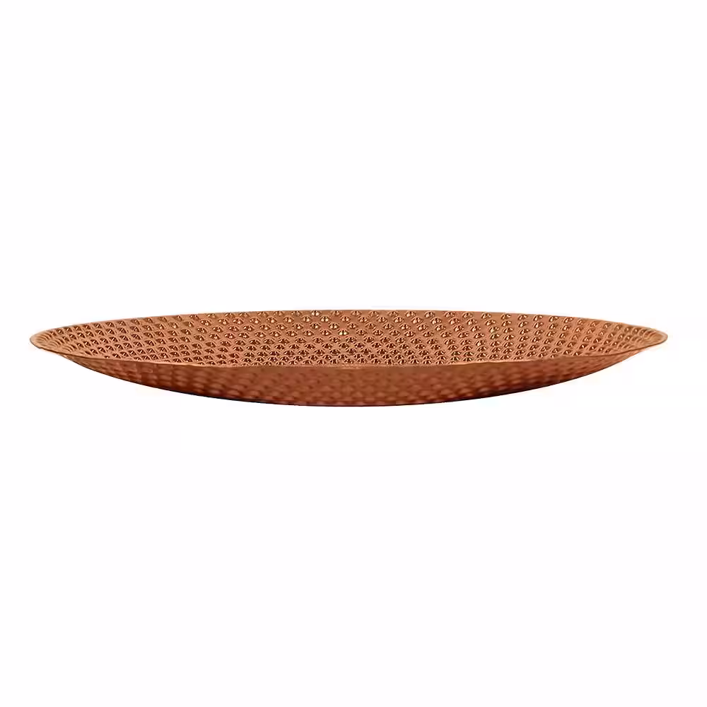 Achla Designs 24 in. Dia Copper Classic II Hammered Texture Birdbath with Wide Rim