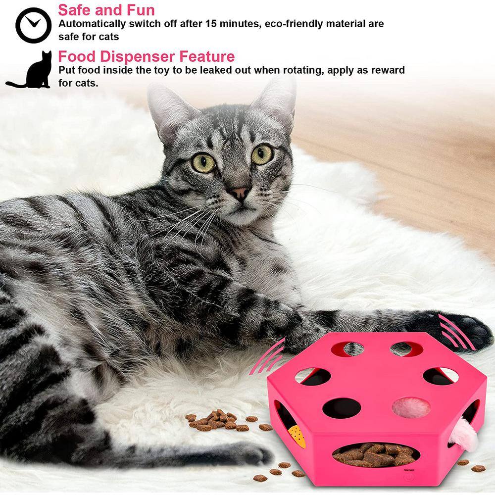 Tatayosi Interactive Cat Maze Box Toy with multifunctional ball, Pink