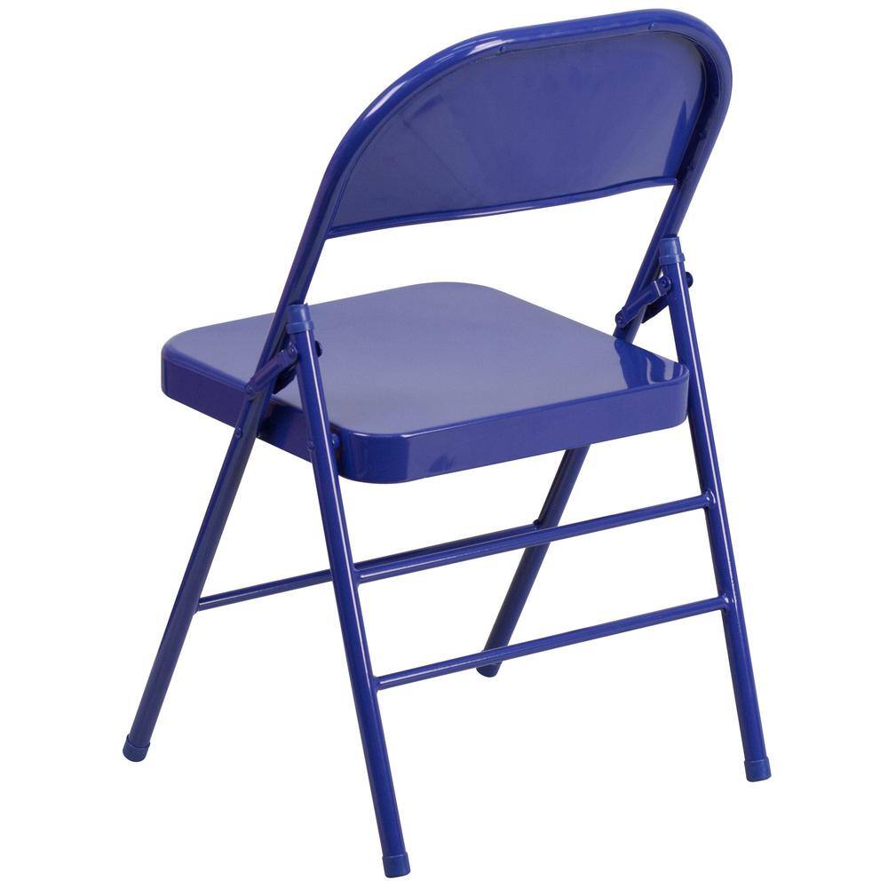 Flash Furniture Cobalt Blue Metal Folding Chair (4-Pack)
