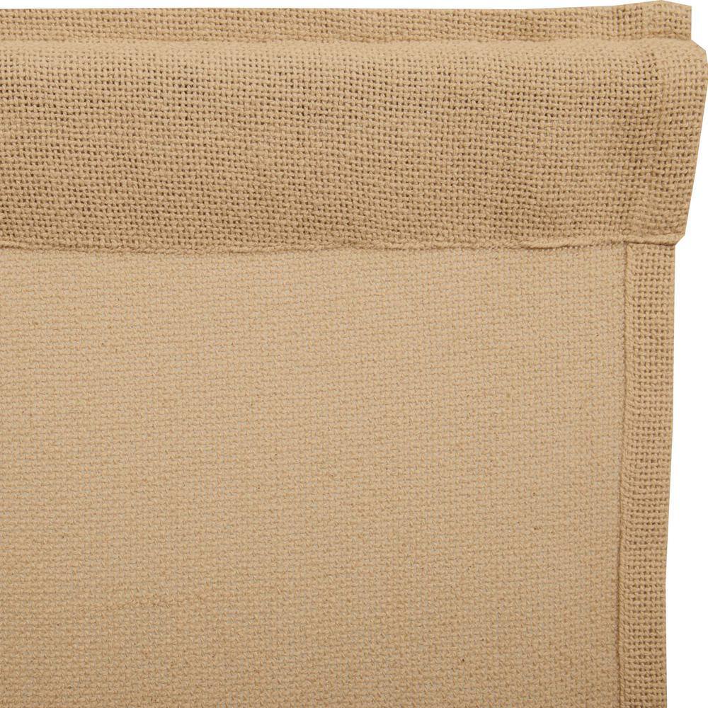 VHC BRANDS Burlap Natural Tan 36 in. W x 24 in. L Cotton Light Filtering Rod Pocket Curtain Window Panel Pair