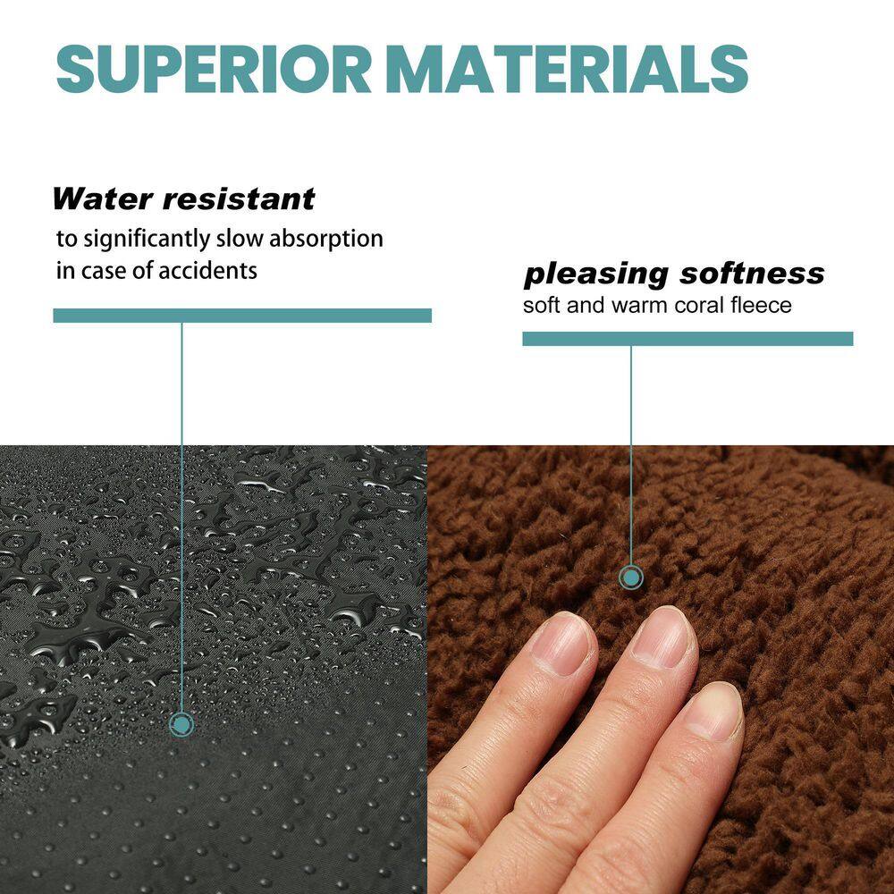 None Washable Large Brown Dog Bed With Bloster