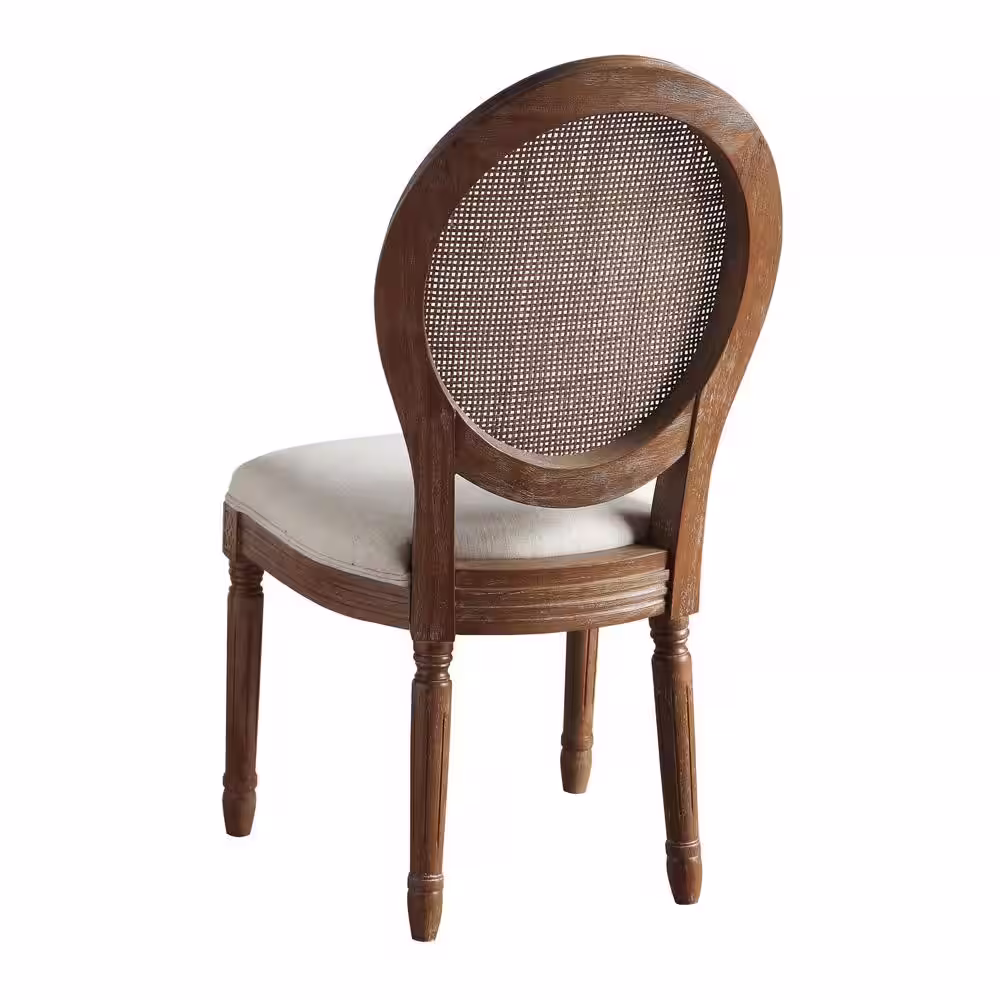 OSP Home Furnishings Stella Oval Linen Fabric Back Chair