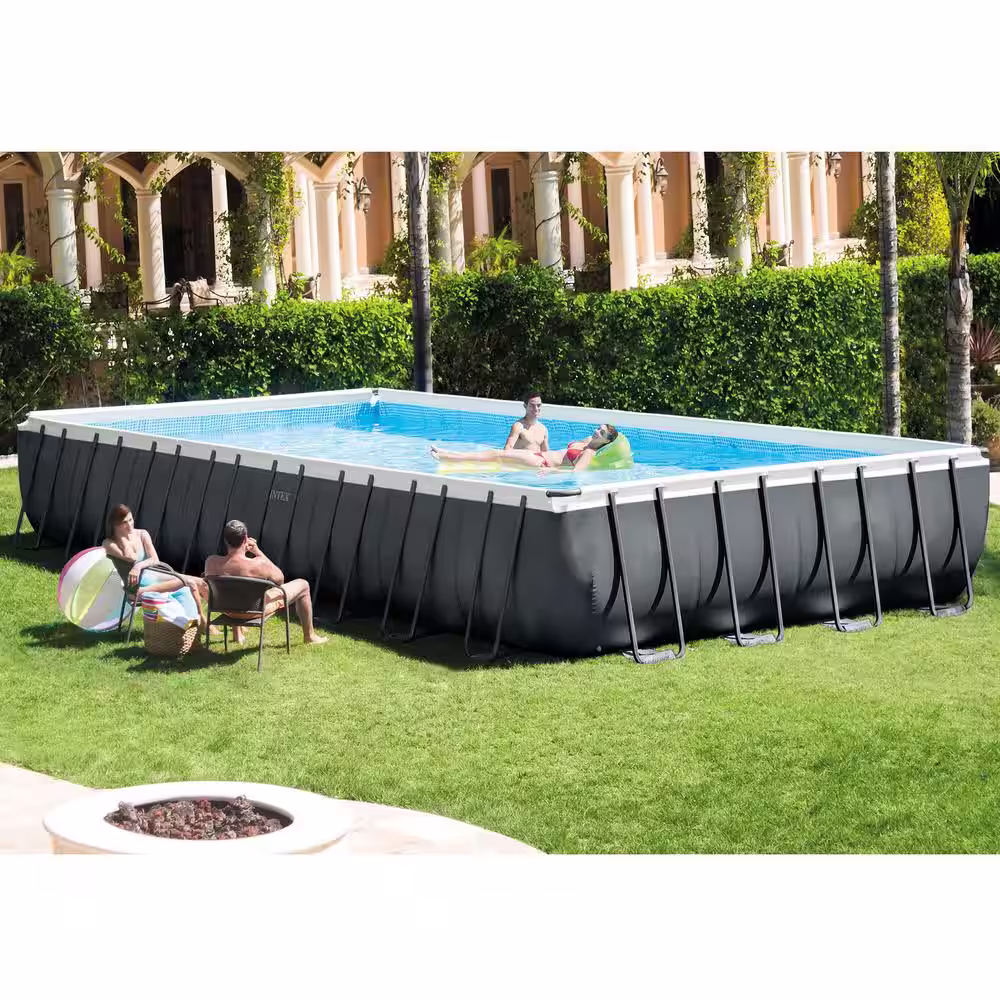 Intex Ultra XTR 32 ft. Rectangular 52 in. D Hard Side Pool Set with Deluxe Maintenance Kit