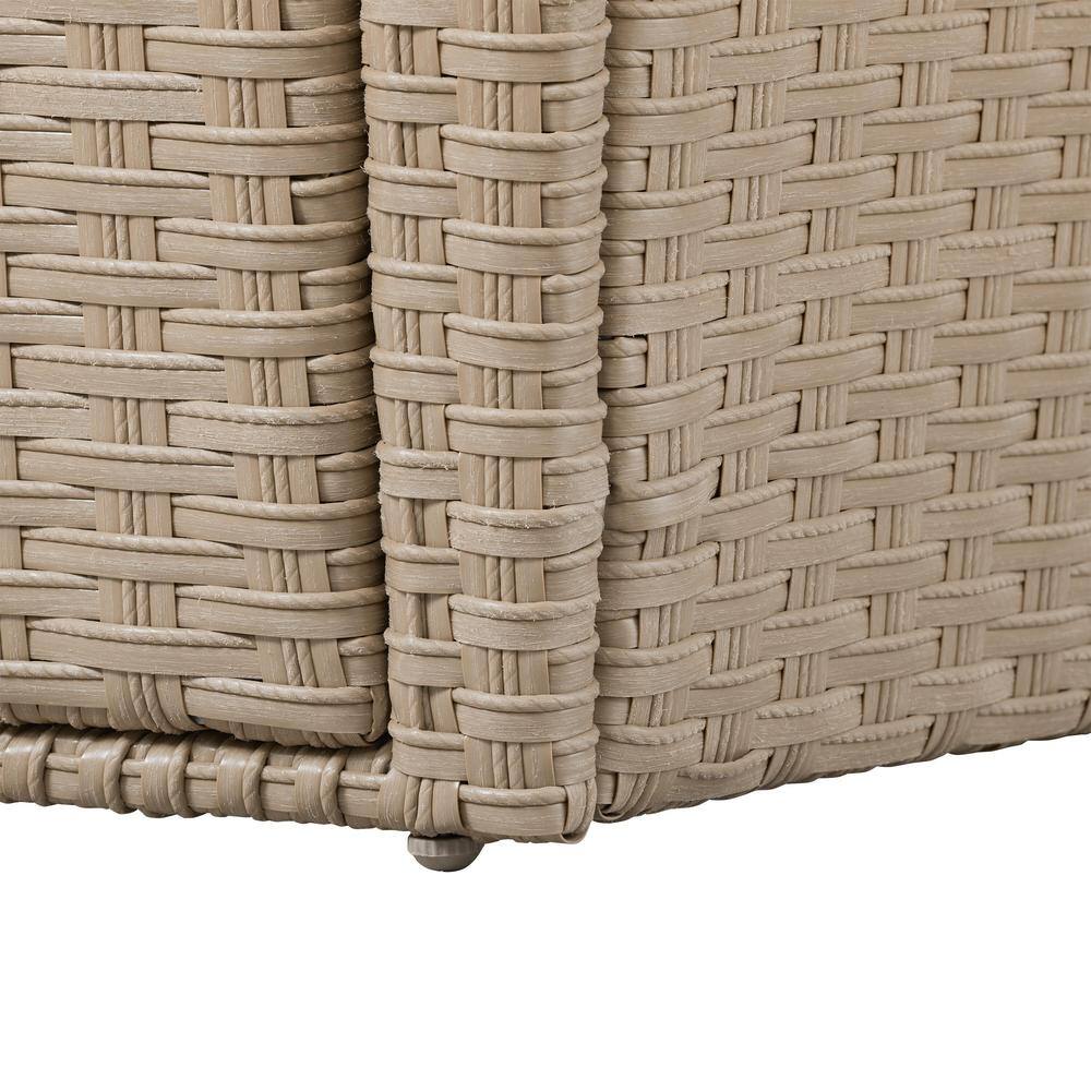 Hampton Bay Haymont 29.92 in. x 25 in. Square Steel Propane Gas Gray Fire Pit